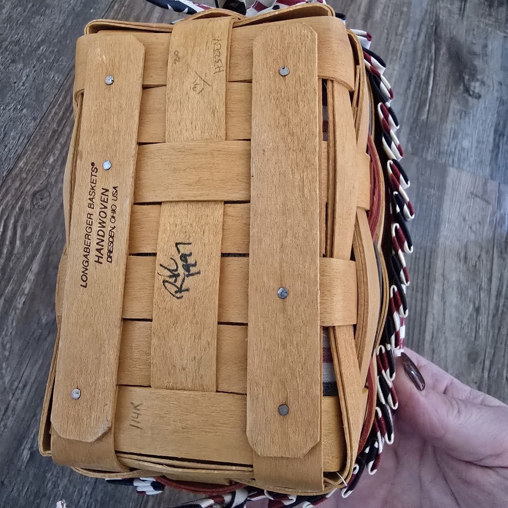All American Longaberger Tea Basket W/ Patriotic Liner 4th Of July Americana - Picture 5 of 7